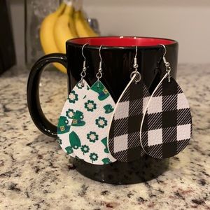 St. Patrick’s Day & Black and White Buffalo Earrings